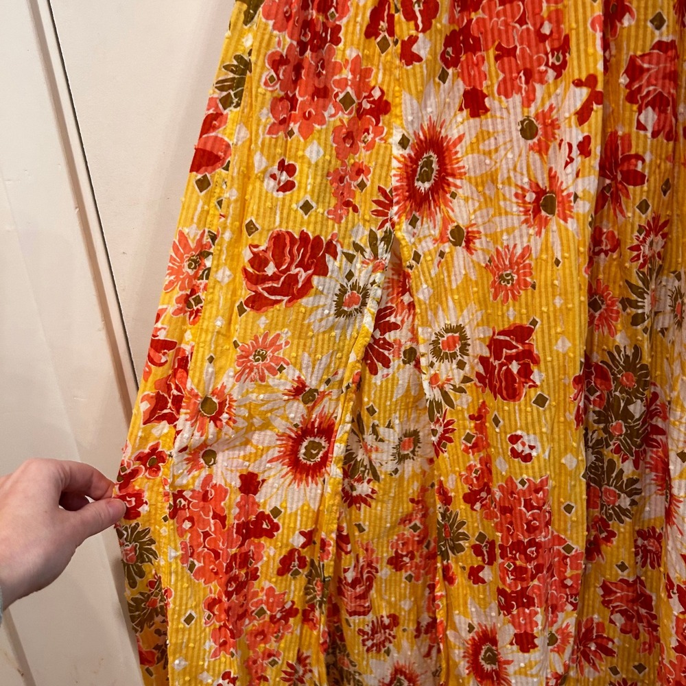 Poupette St Barth Floral Maxi Dress Fringe Women's XS Resortwear Vacation‎ Boho - Picture 4 of 14